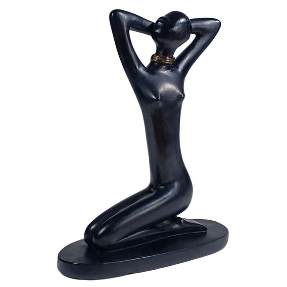 Rare Alexander Backer Chalkware Nude Black Masai Woman Art Deco Figurine MCM - Picture 4 of 8